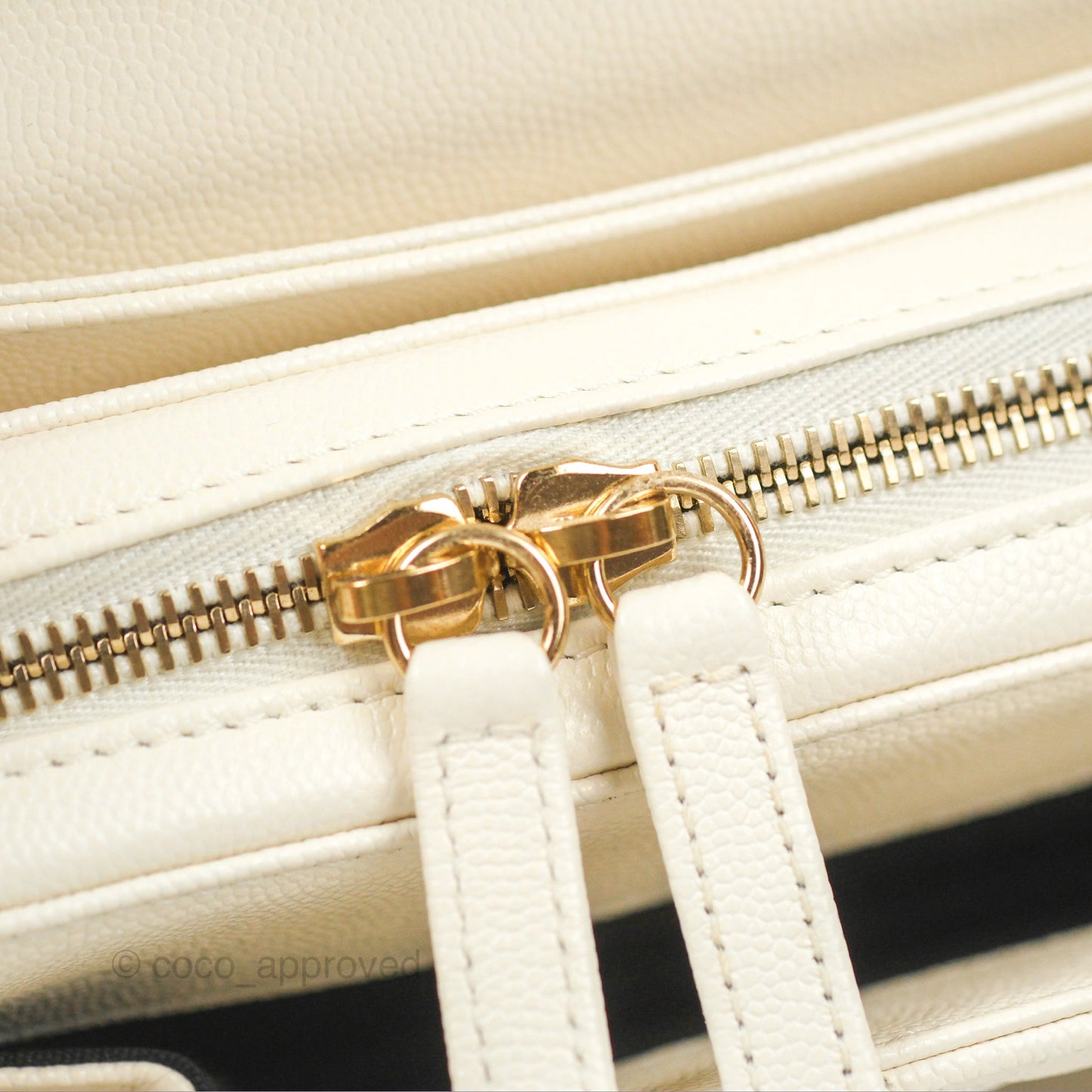 Chanel Quilted Small Like The Wallet Flap Ivory White Caviar Light Gold Hardware 22C