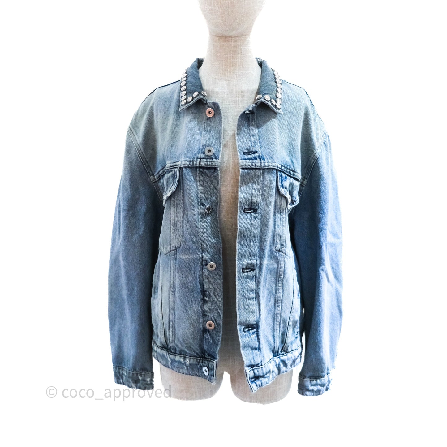Miu Miu Crystals Denim Jacket Size 36