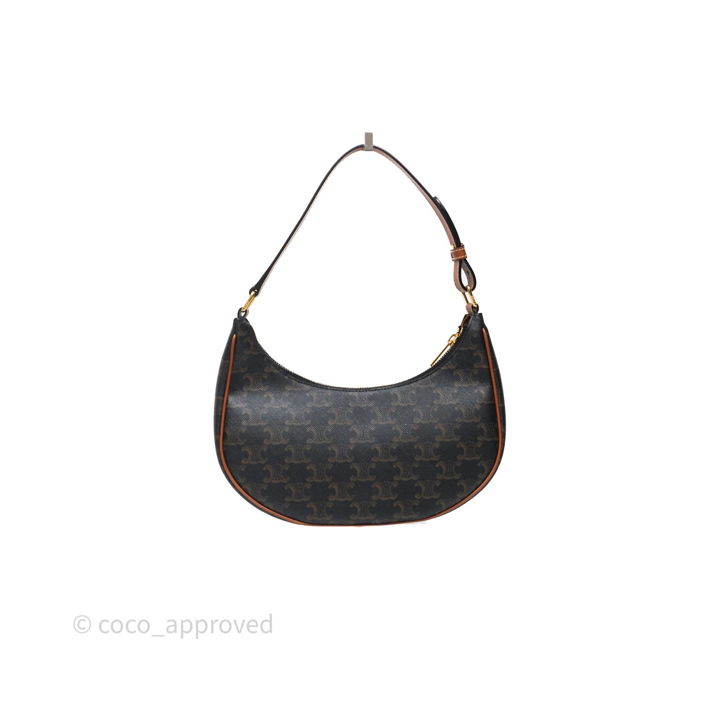 Celine Ava Bag In Triomphe Canvas Calfskin Tan