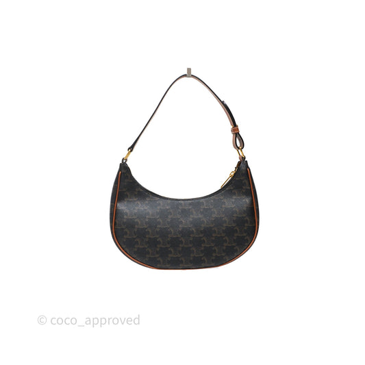 Celine Ava Bag In Triomphe Canvas Calfskin Tan