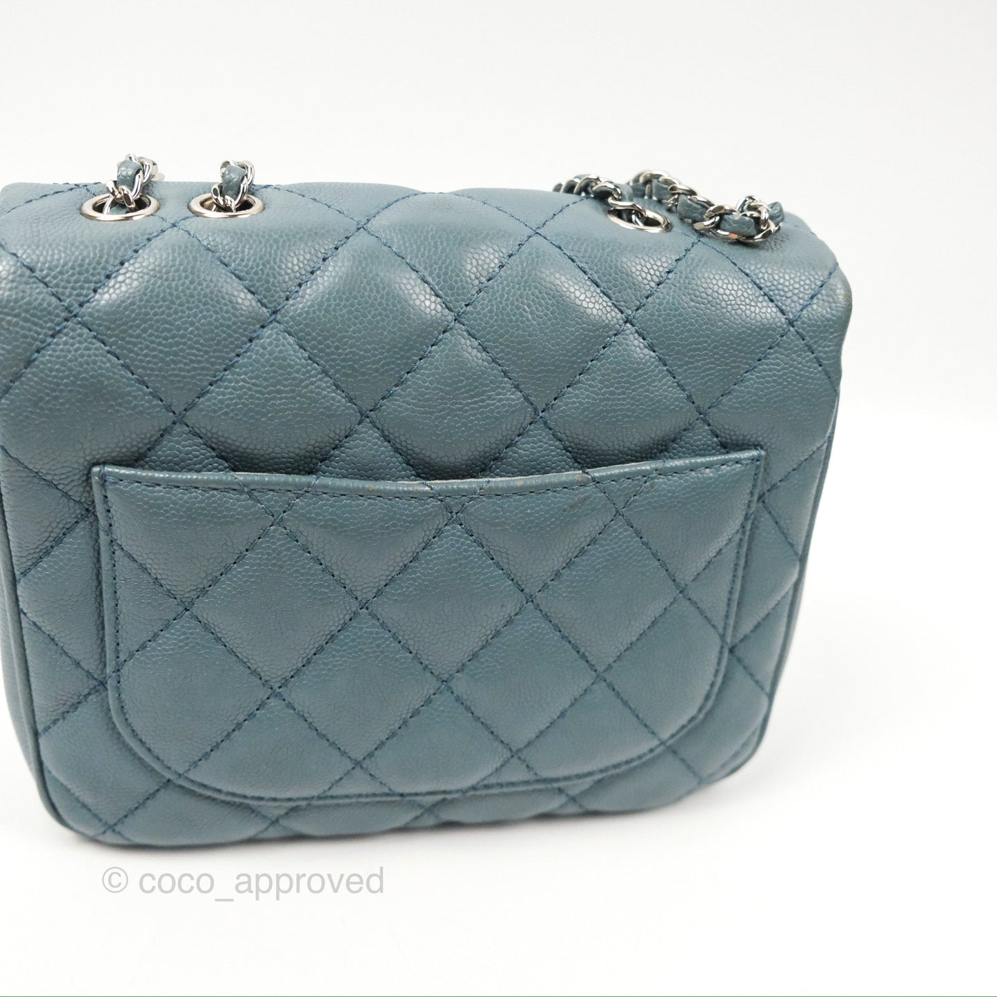 Chanel Quilted Small Urban Companion Flap Bag Blue Caviar Silver Hardware