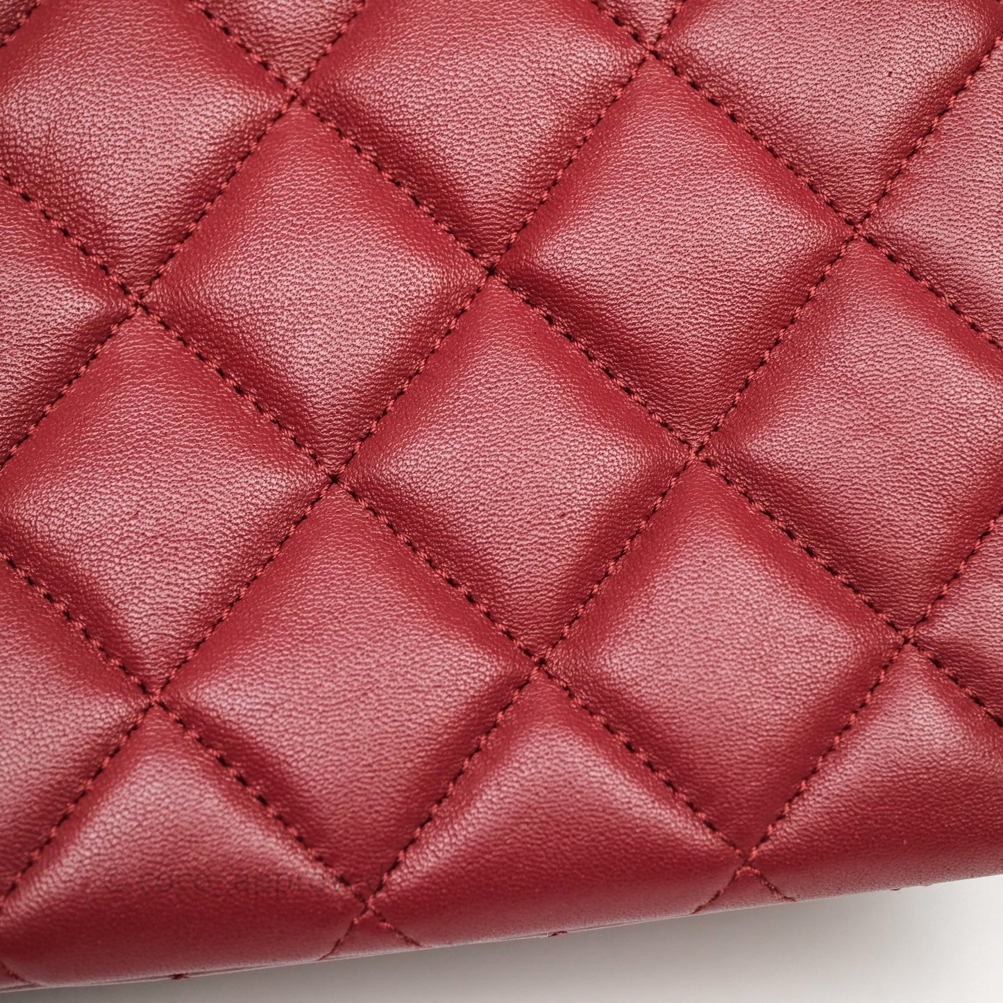 Chanel Quilted Accordion Flap Bag with Button on Chain Burgundy Lambskin Aged Gold Hardware 22A