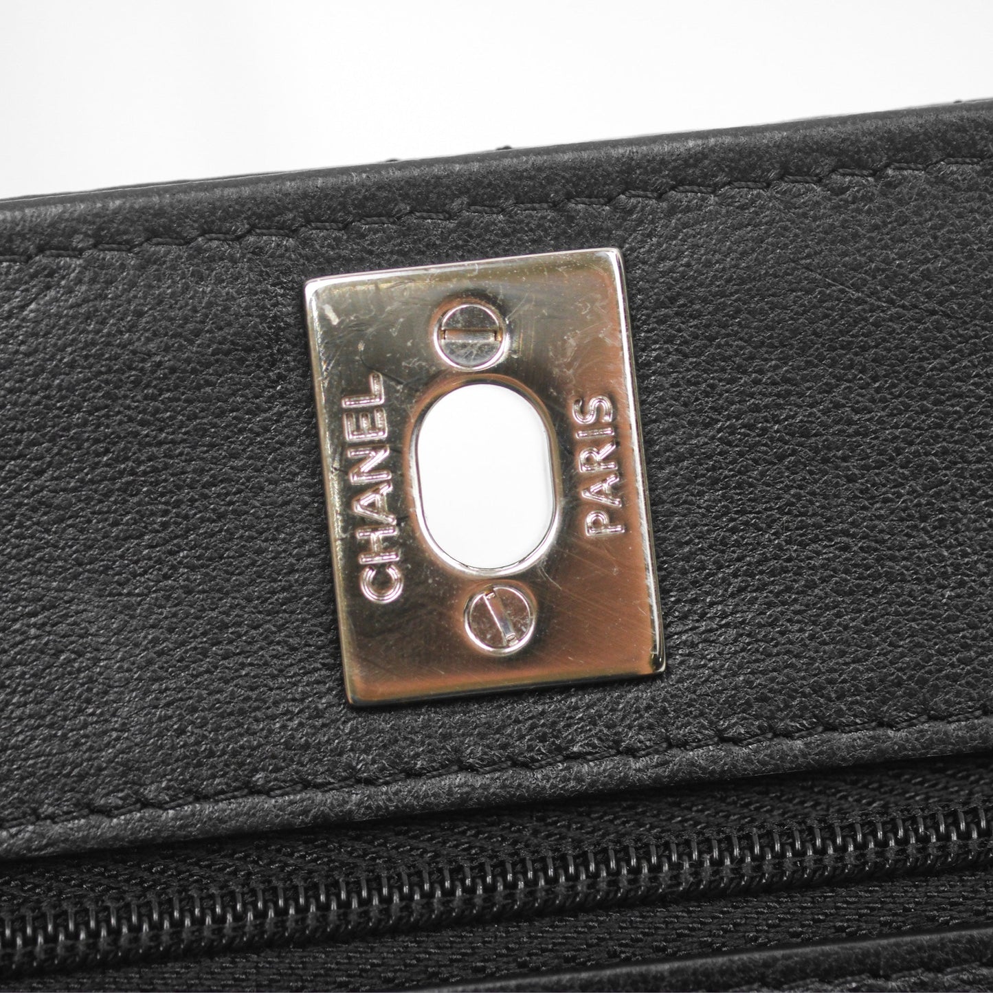 Chanel Gradient CC Wallet On Chain WOC Black Lambskin Silver Hardware 23K