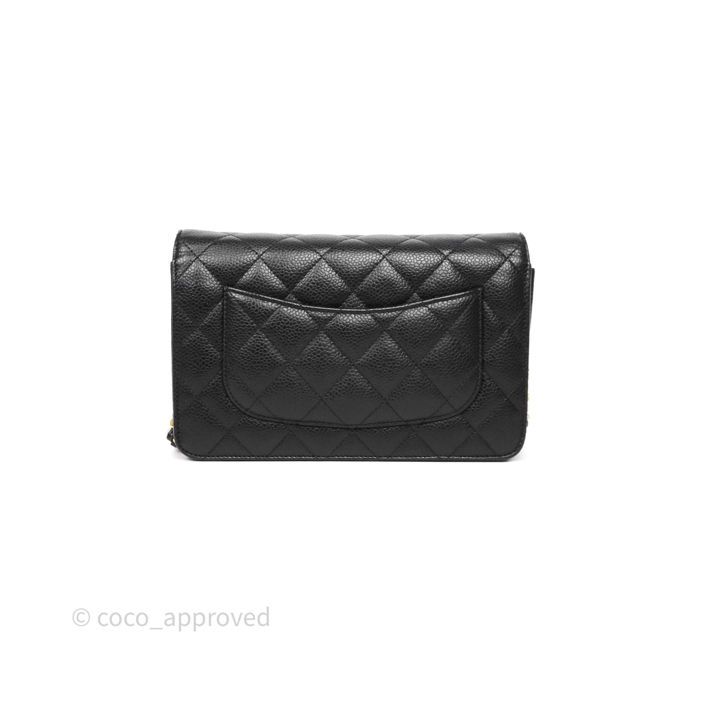 Chanel Classic Wallet On Chain WOC Quilted Black Caviar Gold Hardware
