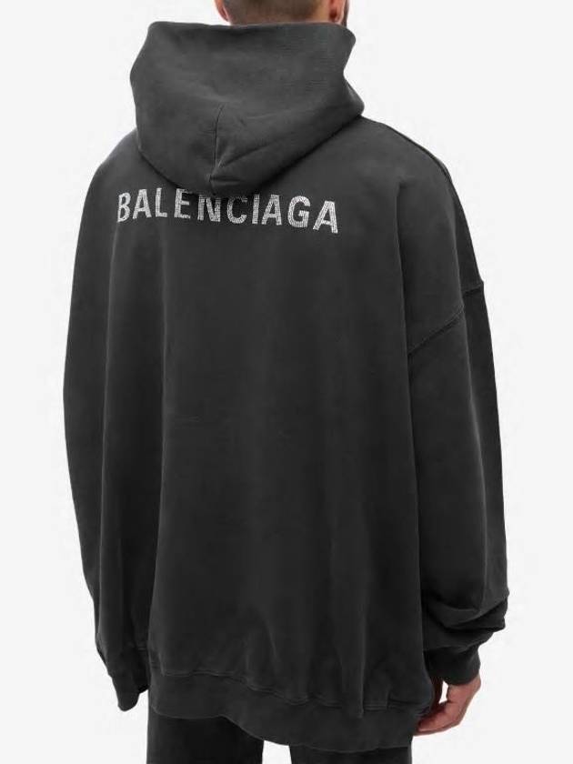 Luxury Balenciaga Back Logo Hooded Top Black