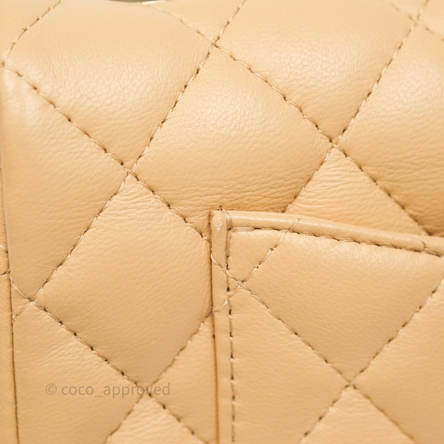 Chanel Mini Rectangular Quilted Beige Lambskin Gold Hardware