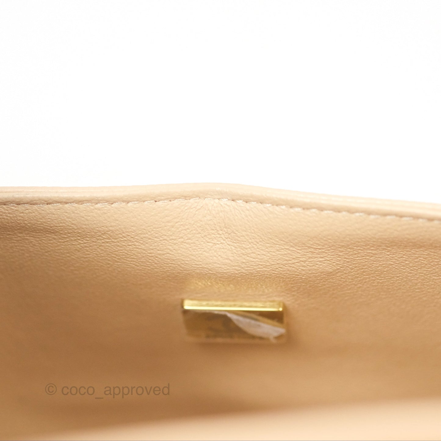 Chanel Classic Small S/M Quilted Flap Beige Caviar Gold Hardware