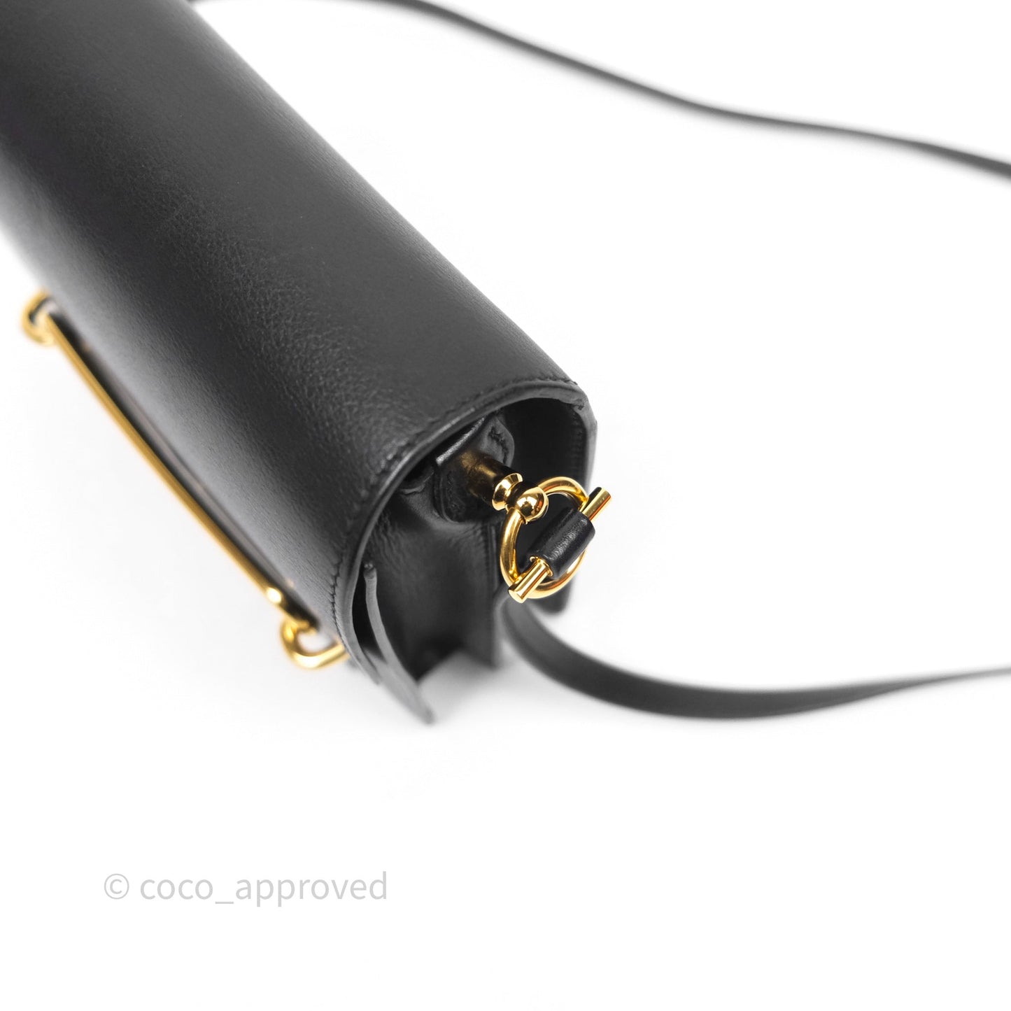 Hermès Roulis Mini 18 Black Veau Evergrain Gold Hardware