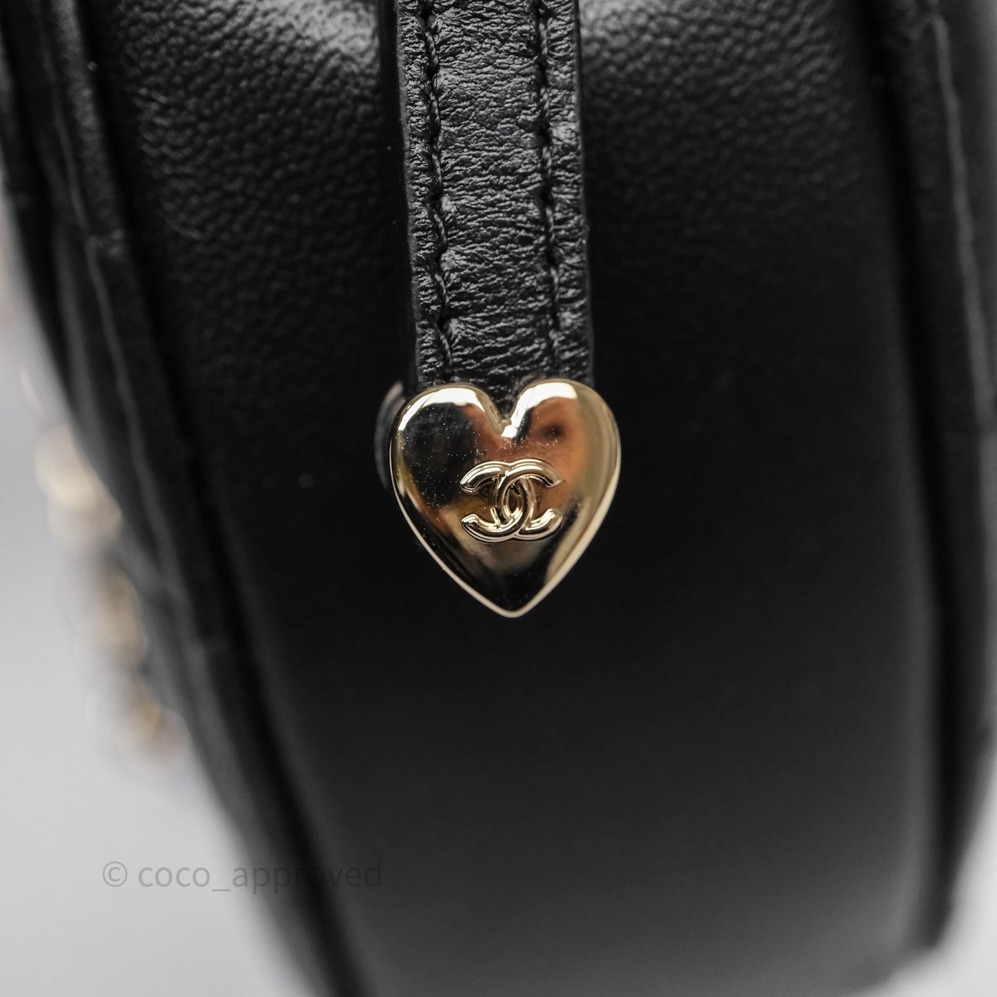 Chanel Small Heart Bag Black Lambskin Gold Hardware