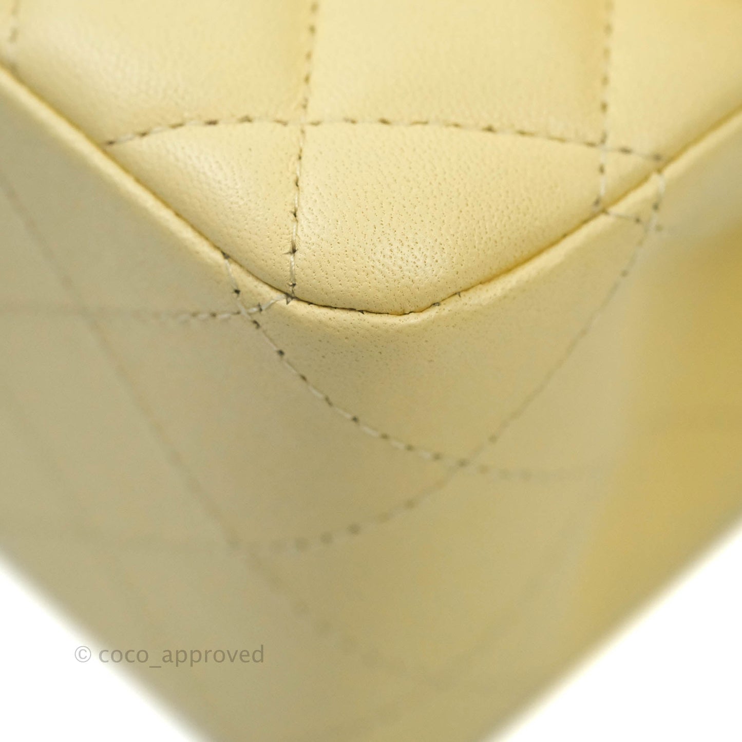 Chanel Quilted Mini Square Yellow Lambskin Gold Hardware