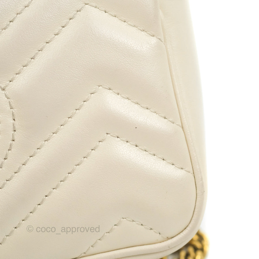 Gucci GG Marmont Matelassé Leather Super Mini Bag Ivory
