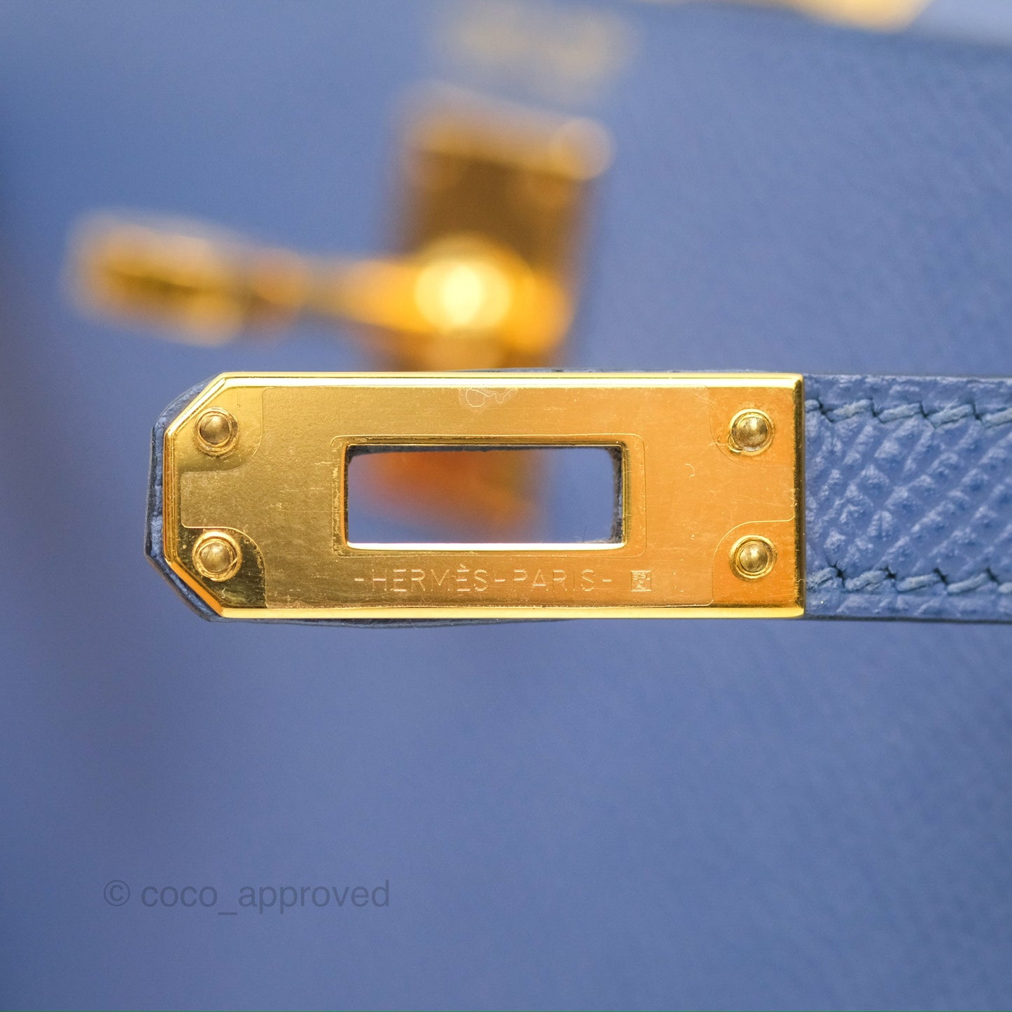 Hermès Mini Kelly II Bleu Brighton Epsom Gold Hardware
