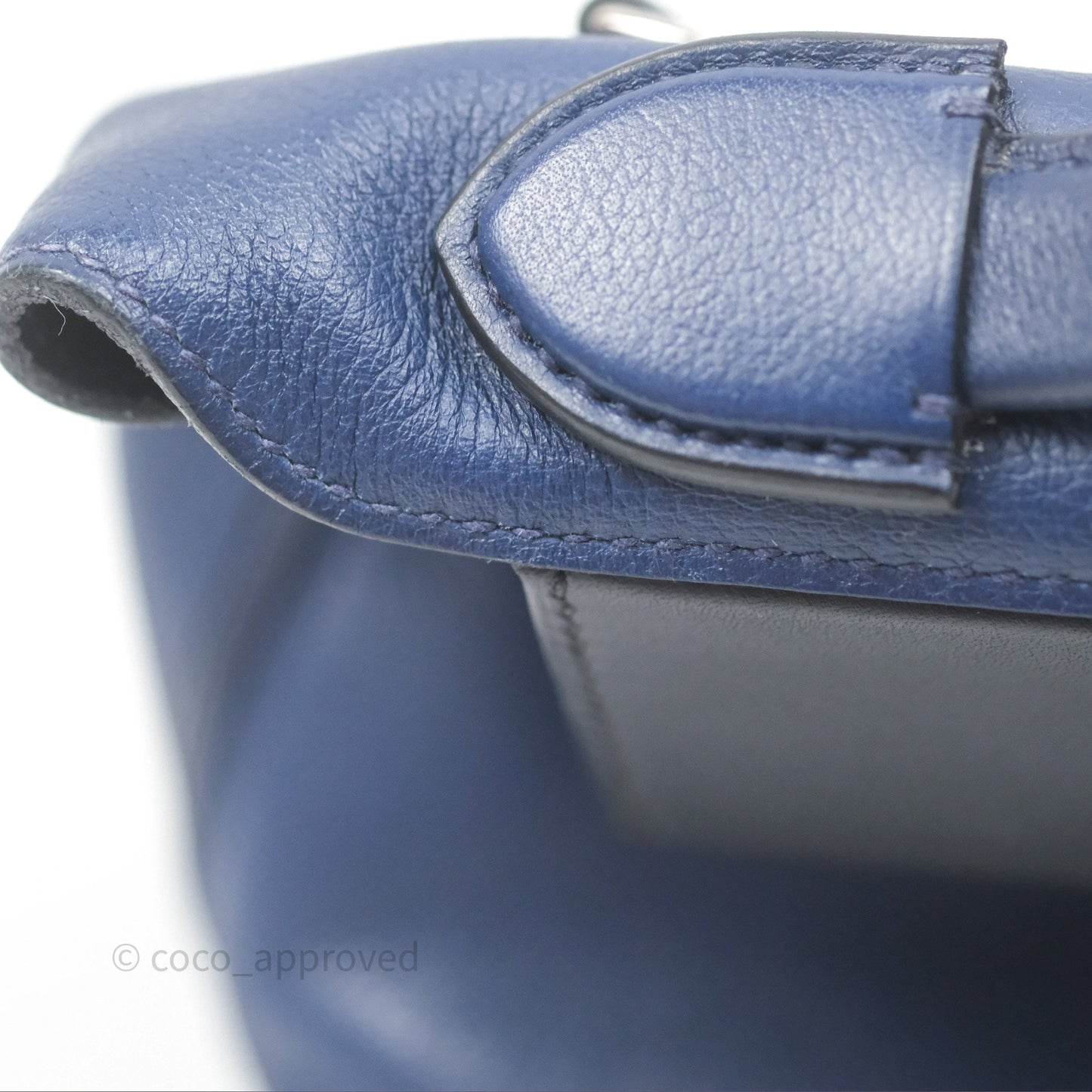 Hermès 24/24 21 Mini Bleu Saphir 73/ Bleu Indigo 76/ Bleu France 71 Evercolor/ Swift Palladium Hardware
