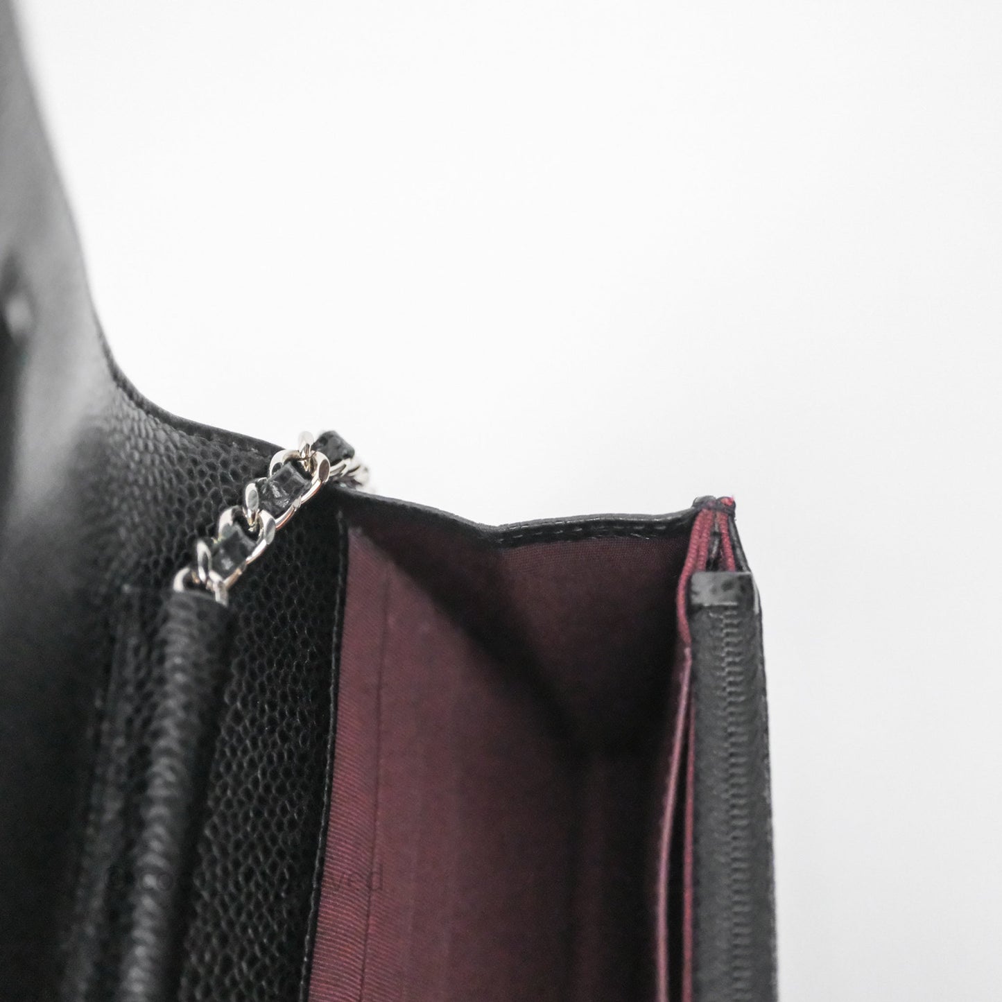 Chanel Quilted Classic WOC Black Caviar Silver Hardware