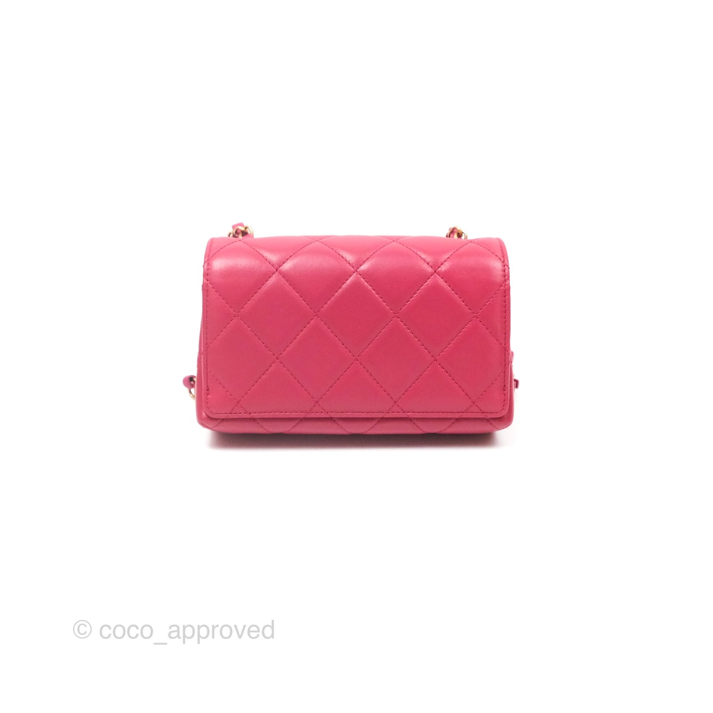 Chanel Diamond Lock CC Flap Bag Pink Lambskin Gold Hardware
