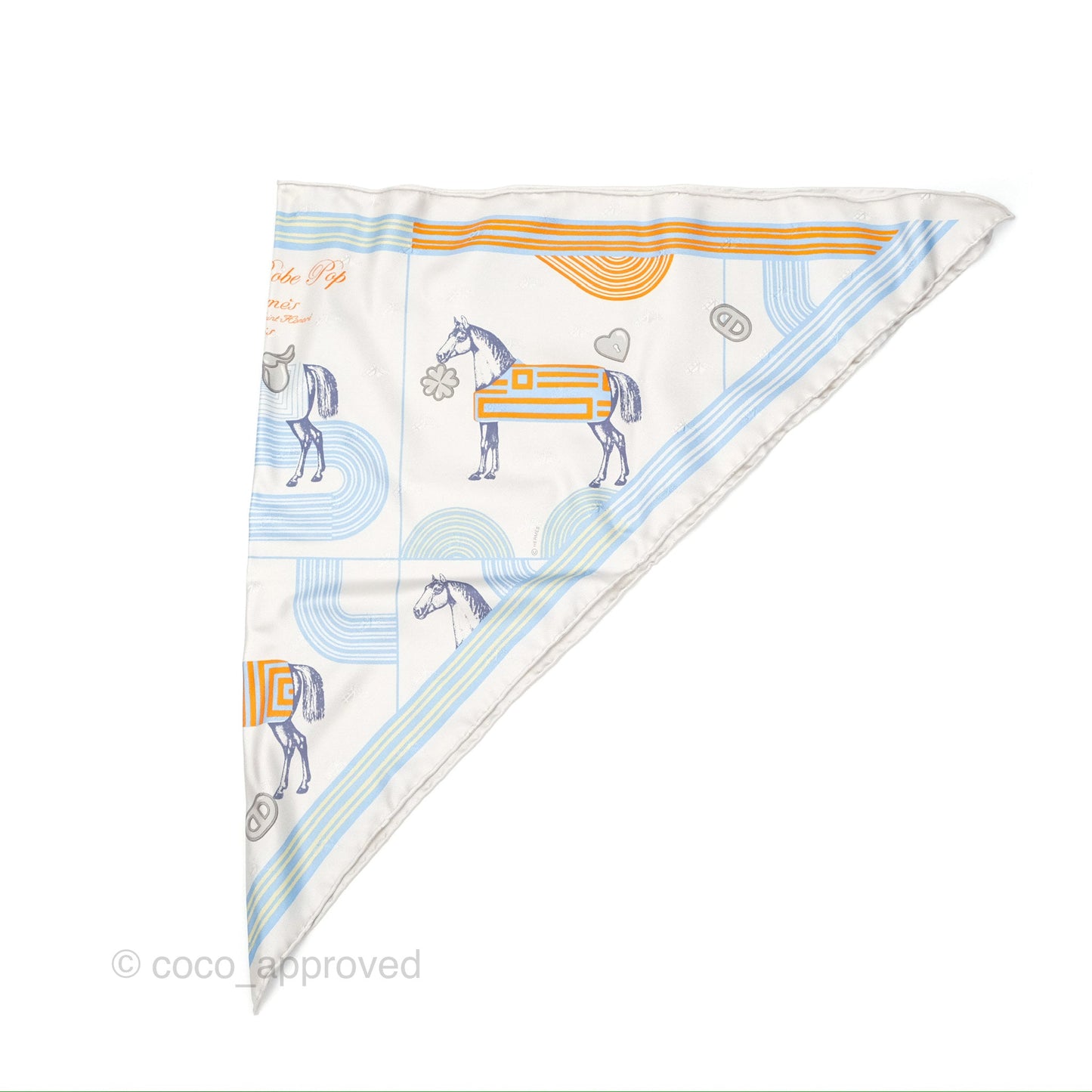 Hermès Garde Robe Pop Triangle Scarf Silk Blue/Grey