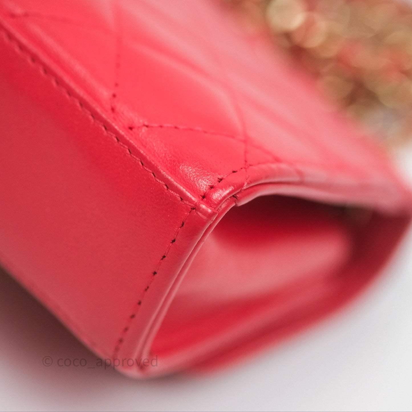 Chanel Mini Quilted Trendy CC Clutch With Chain Red Lambskin Gold Hardware