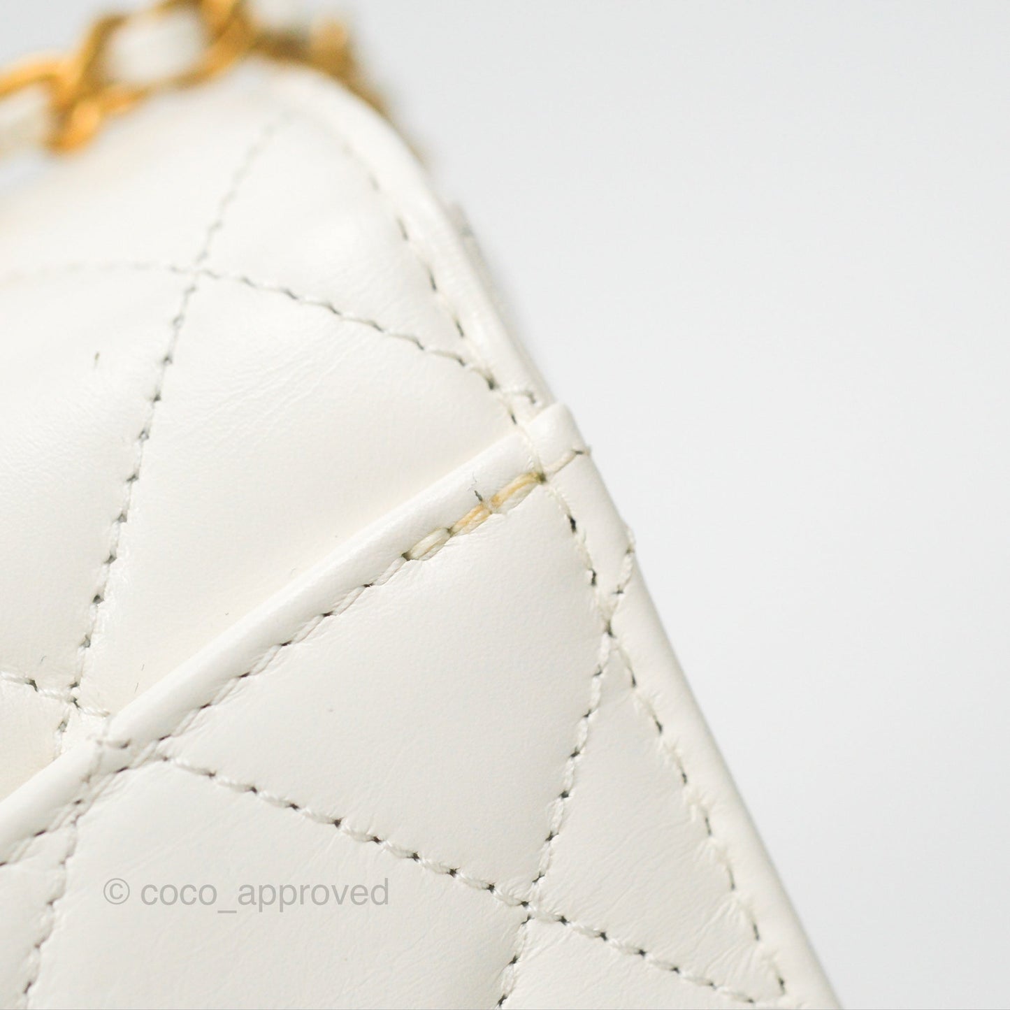 Chanel Rainbow Top Handle Flap Bag White Glazed Lambskin 23P