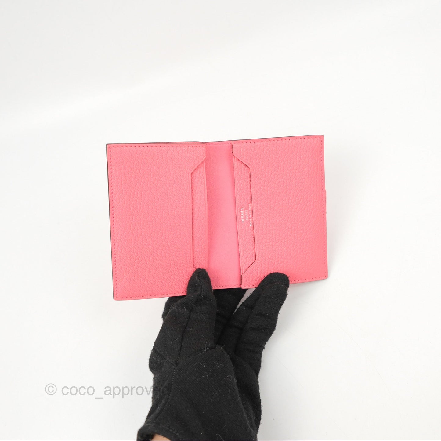 Hermès Bearn Card Holder Rose Ete Chevre Mysore Palladium Hardware