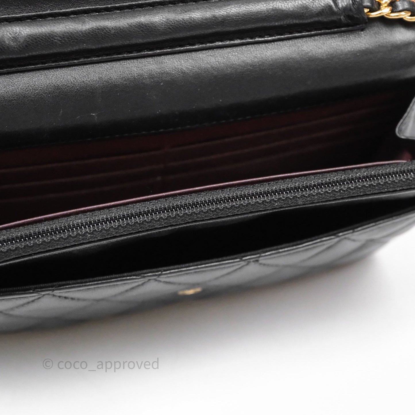 Chanel Classic WOC Wallet On Chain Quilted Black Lambskin Gold Hardware