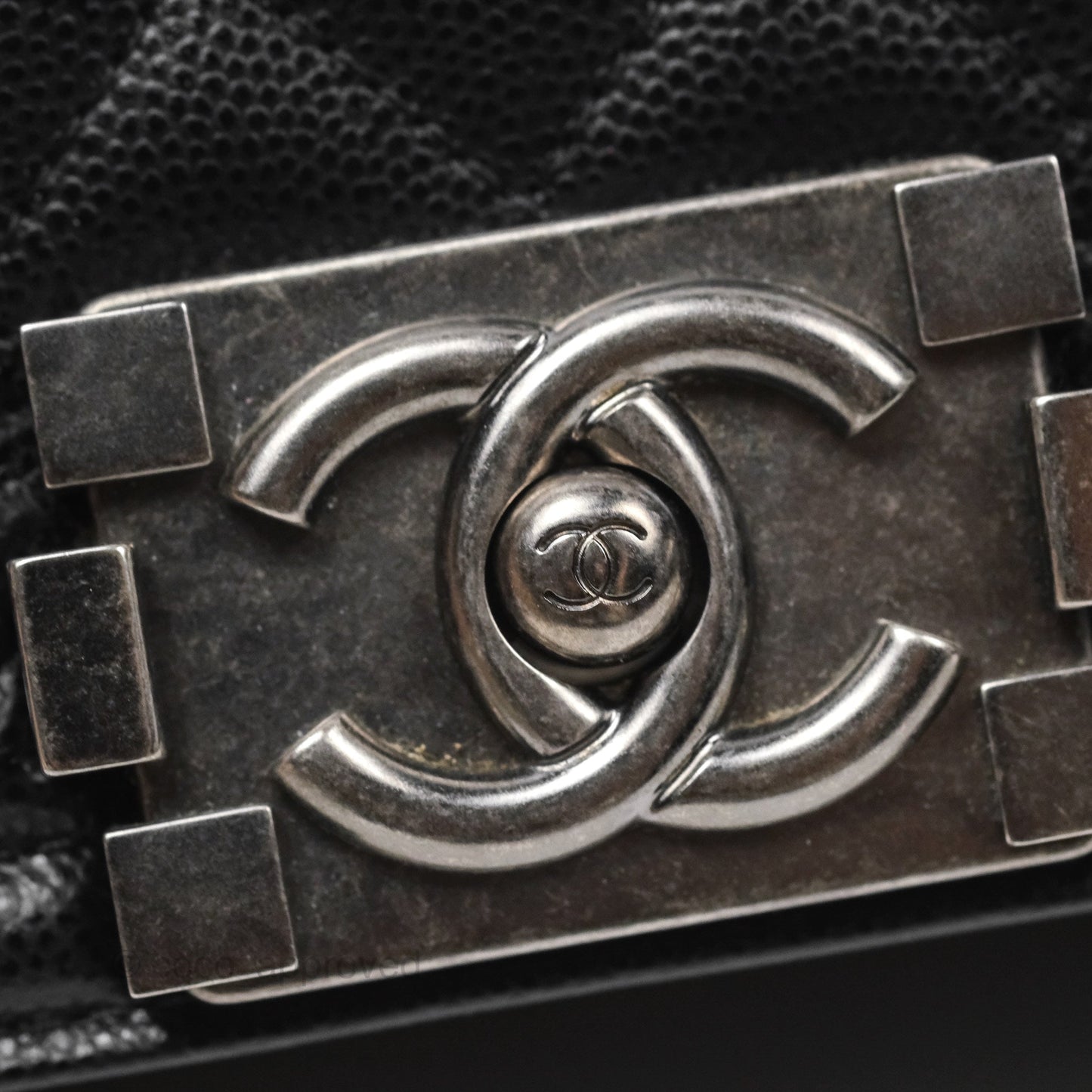 Chanel Medium Boy Quilted Black Caviar Ruthenium Hardware