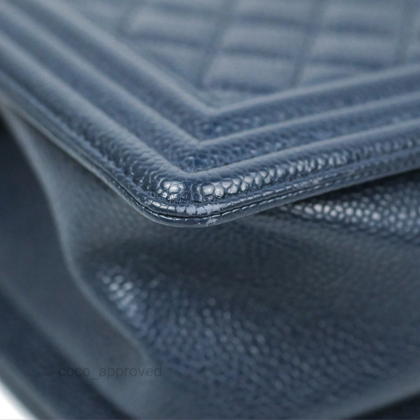 Chanel Quilted Medium Boy Navy Caviar Gold Hardware