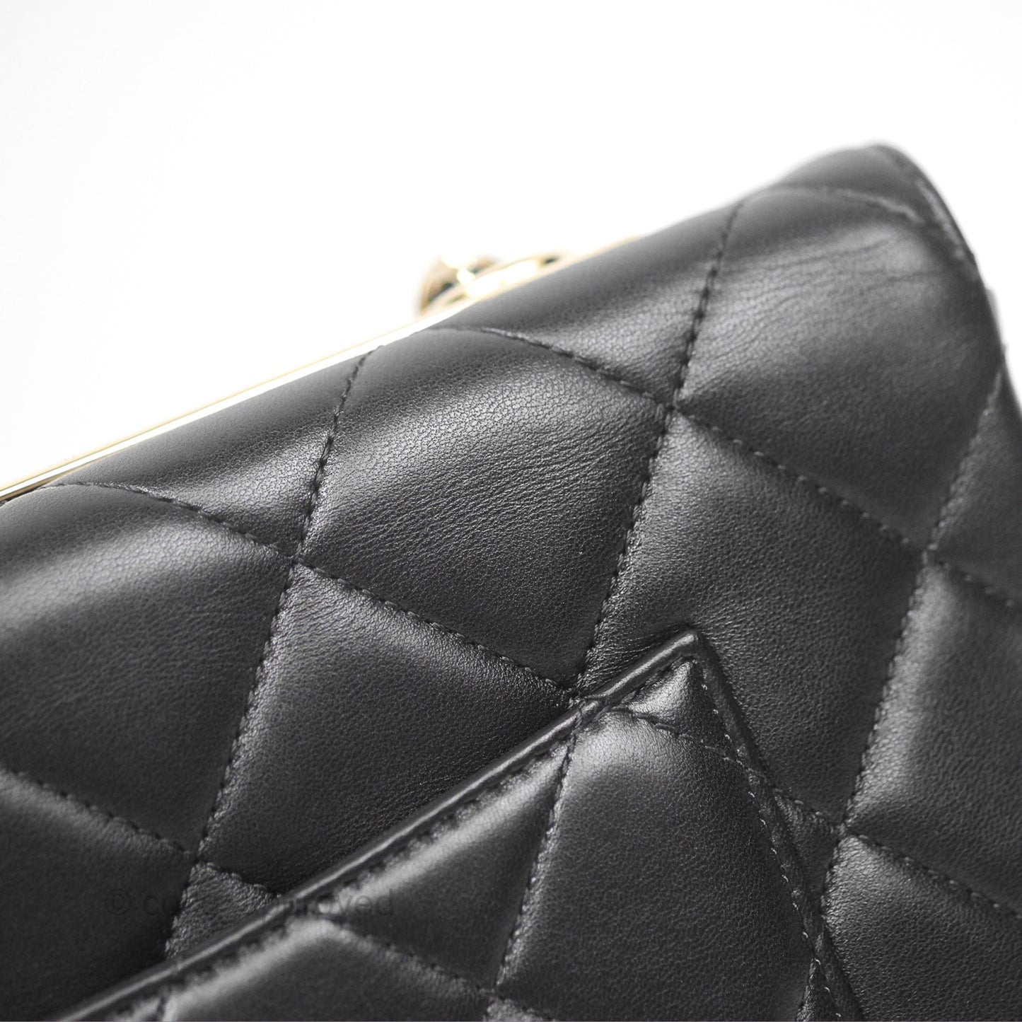Chanel Trendy CC Flap Clutch Bag Black Lambskin Gold Hardware