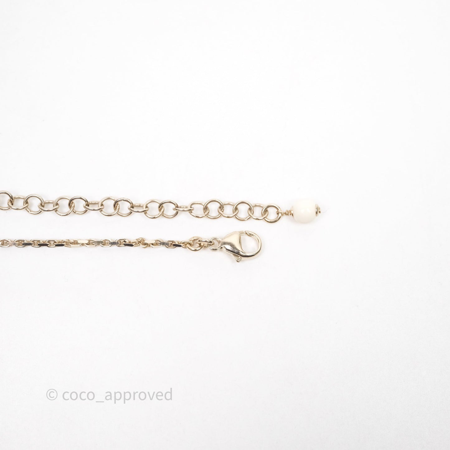 Chanel Crystal CC Necklace Gold Tone 23K