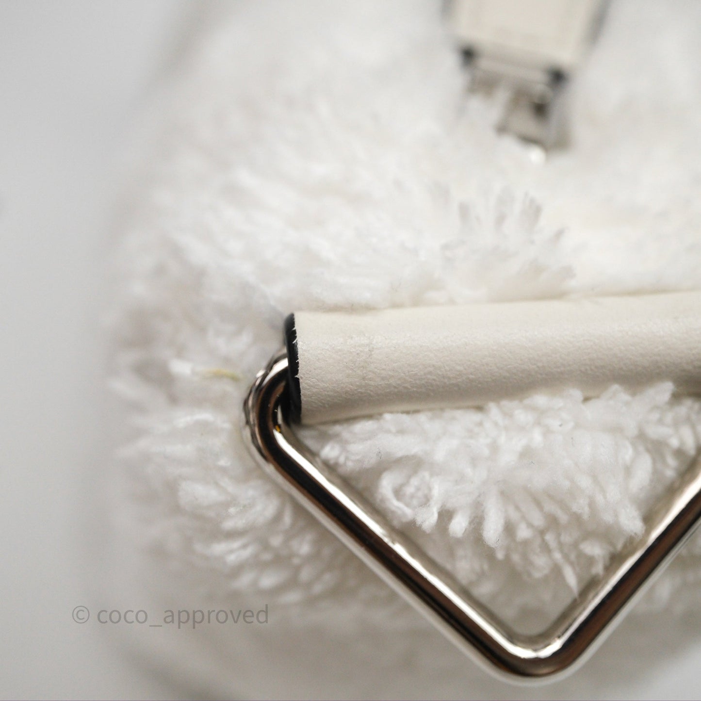 Prada Spugna Triangle White Bag