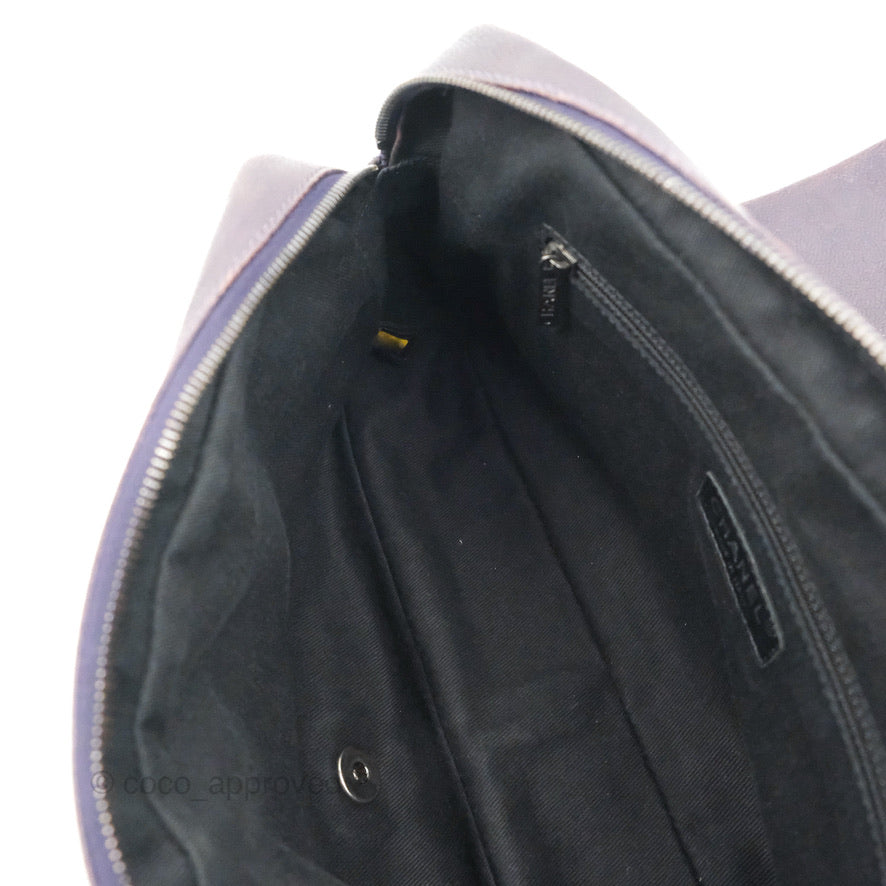 Chanel Jumbo Easy Flap Bag Caviar Dark Purple Ruthenium Hardware