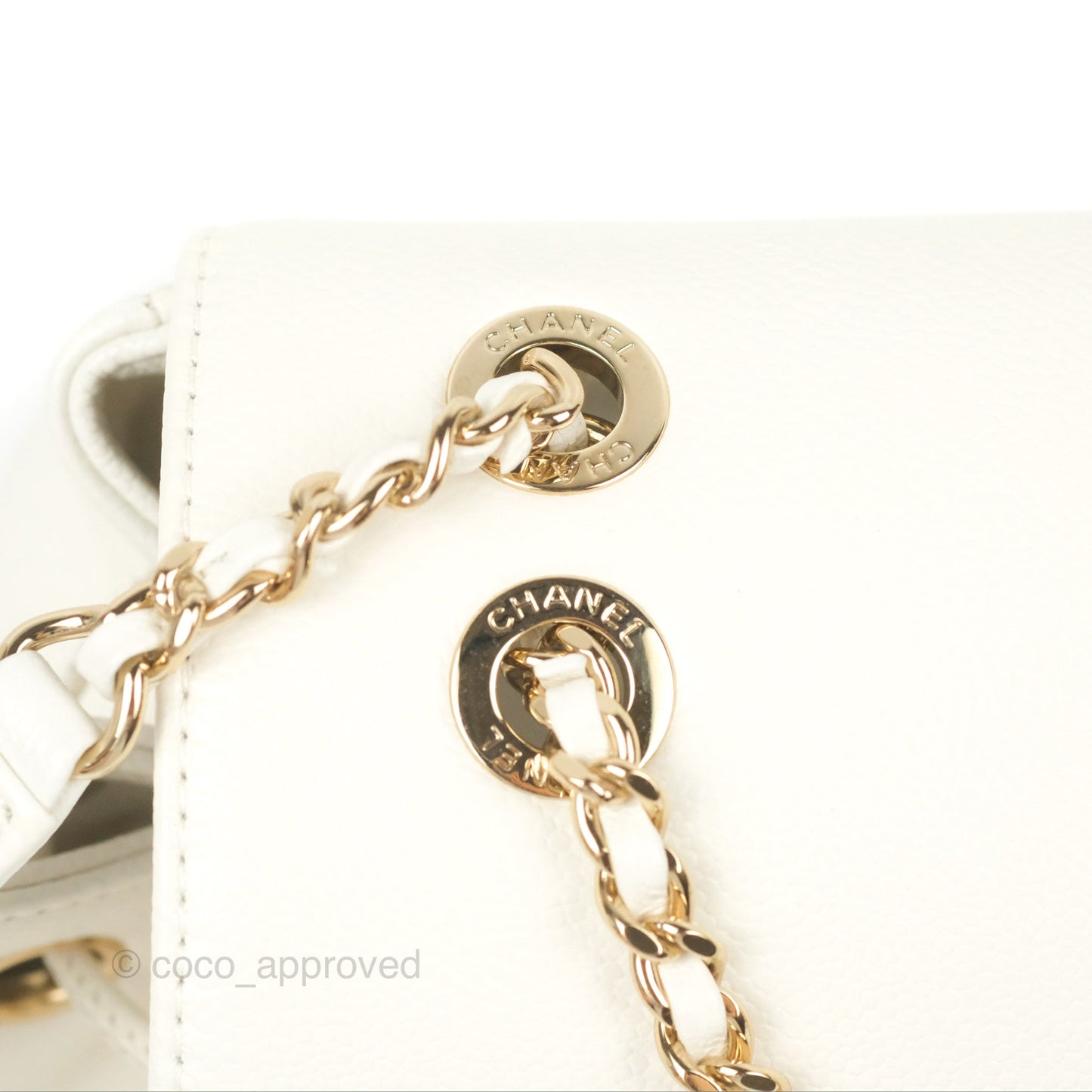 Chanel Mini Business Affinity Backpack White Caviar Gold Hardware 22B