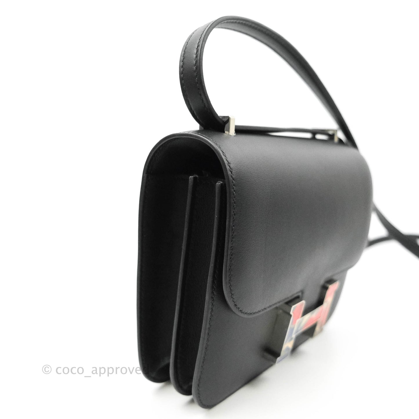 Hermès Constance Mini 18cm Black Swift Marble Lock