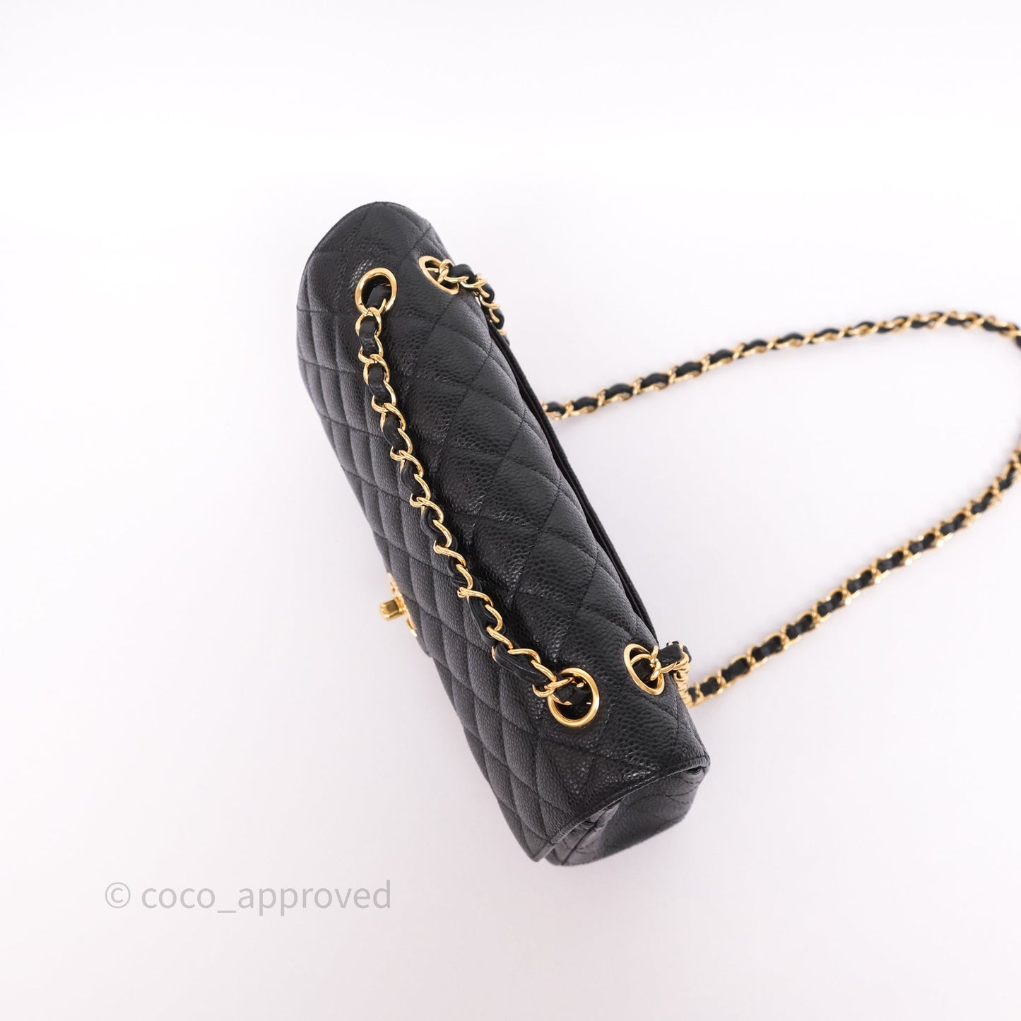 Chanel Classic M/L Medium Flap Quilted Black Caviar Gold Hardware