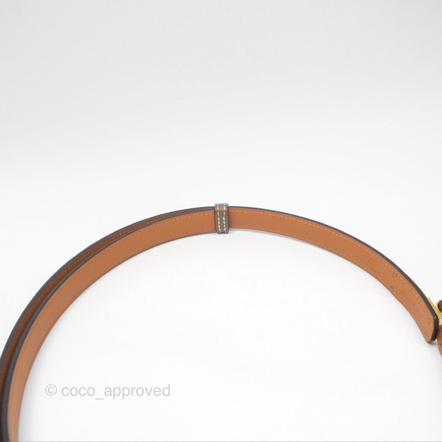 Hermès Epsom Kelly Buckle Belt Etoupe 18 Rose Gold Hardware