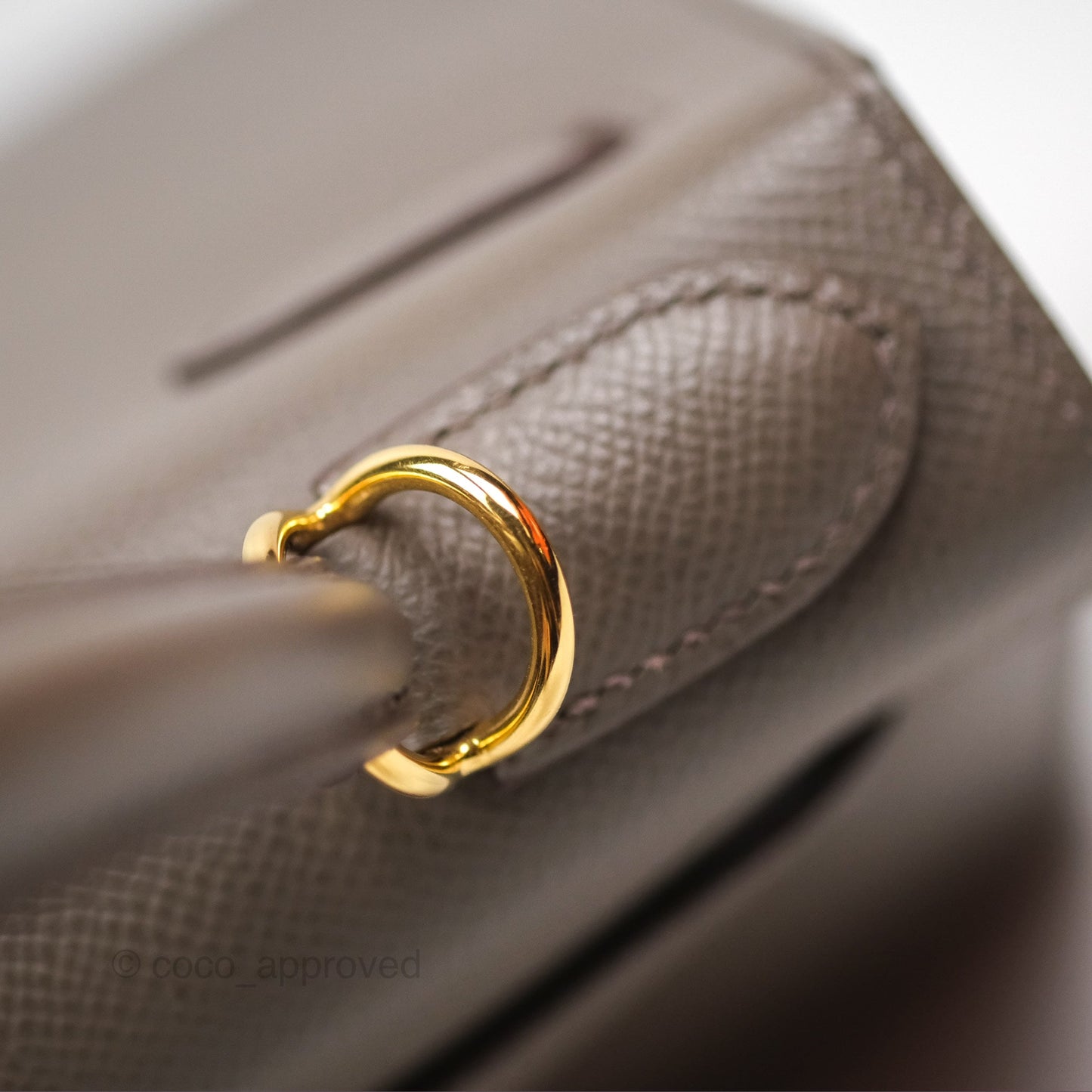 Hermès Kelly Sellier 28 Gris Etain 8F Epsom Gold Hardware