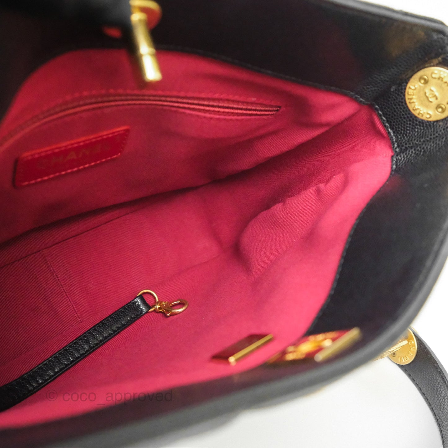 Chanel Twist Your Buttons Hobo Bag Black Shiny Soft Caviar Aged Gold Hardware 22A
