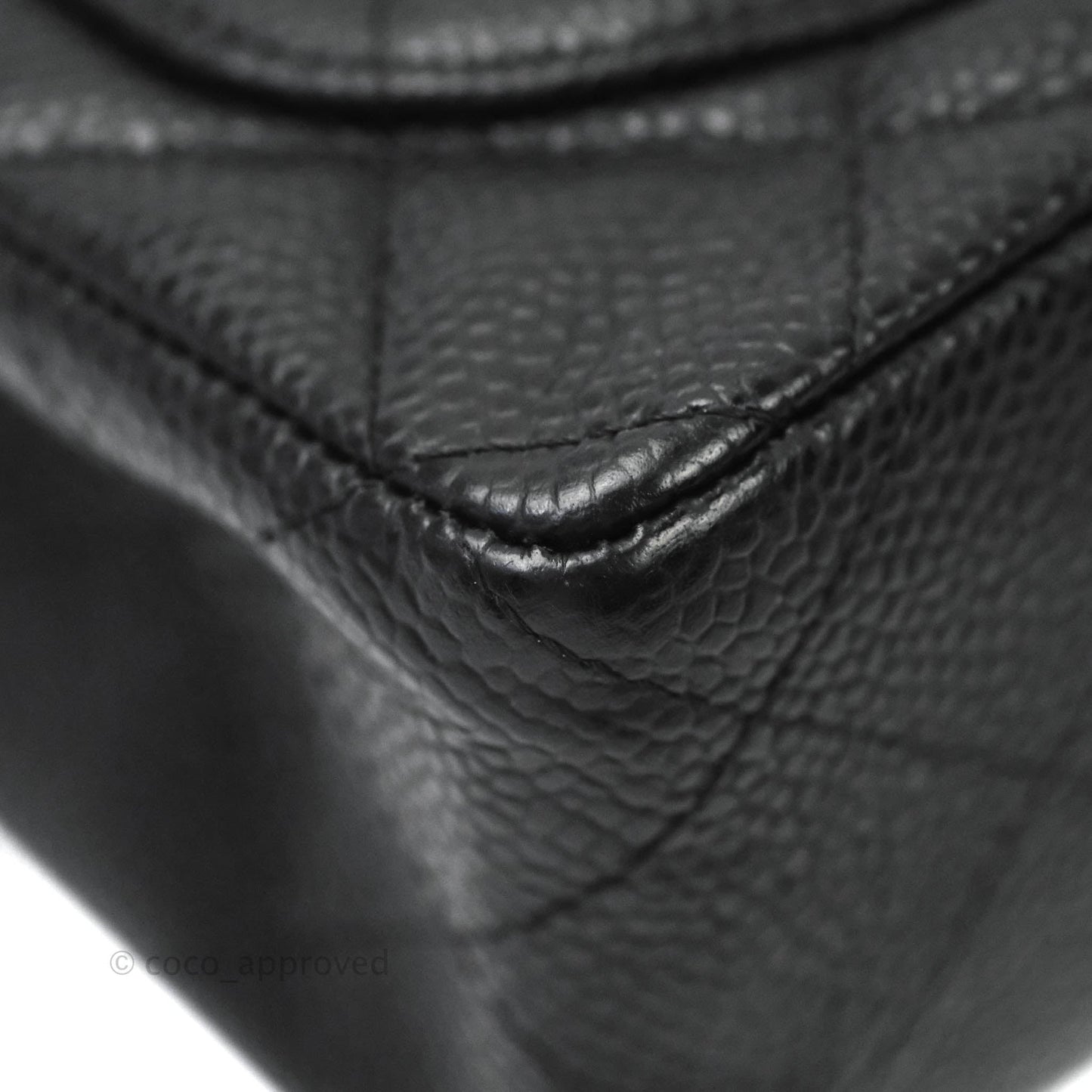 Chanel Quilted Vintage Mini Square Flap Black Caviar 24K Gold Hardware