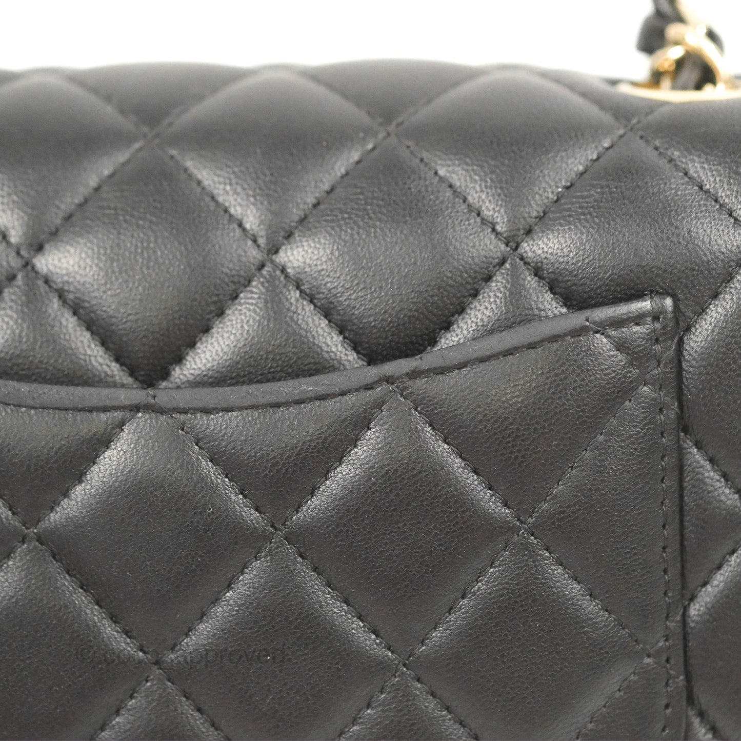 Chanel Quilted Mini Rectangular Flap Black Lambskin Gold Hardware