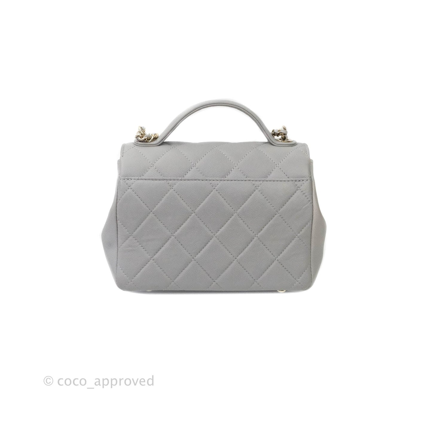 Chanel Quilted Small Business Affinity Flap Grey Caviar Gold Hardware