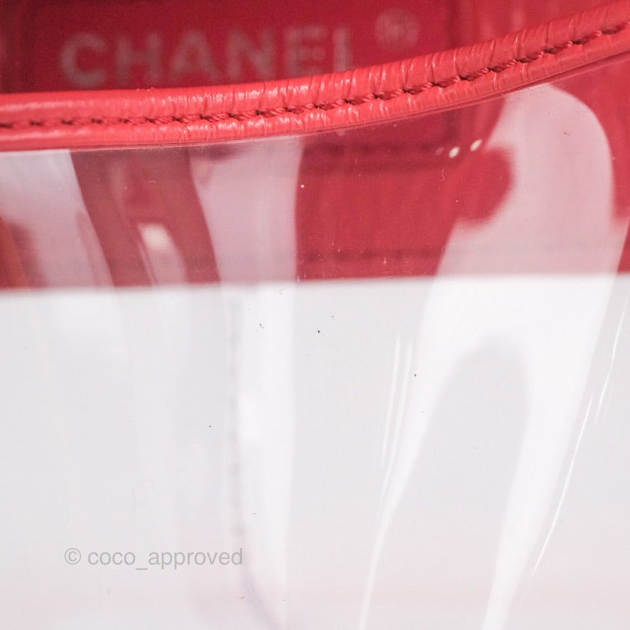 Chanel Aquarium PVC Coral Pink Crumpled Calfskin Silver Hardware
