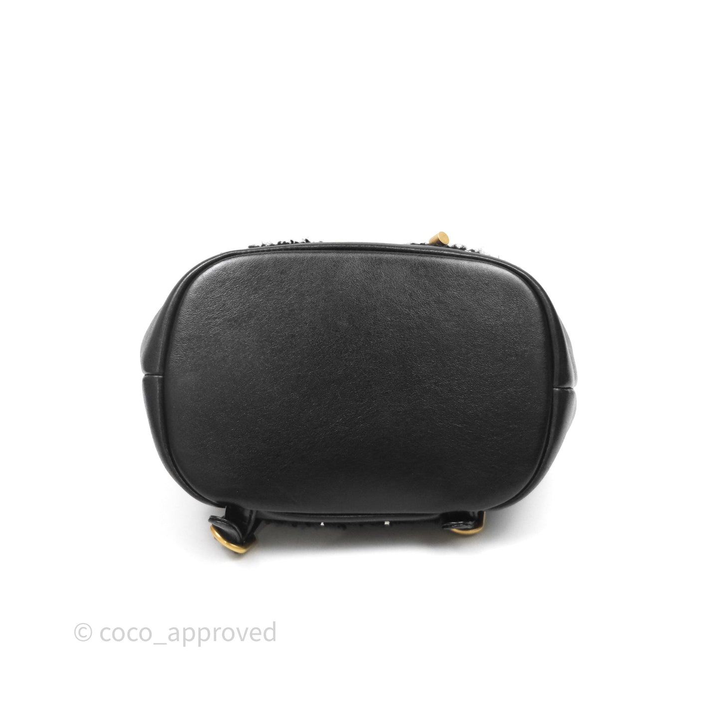 Chanel Duma Backpack Black Tweed Aged Gold Hardware