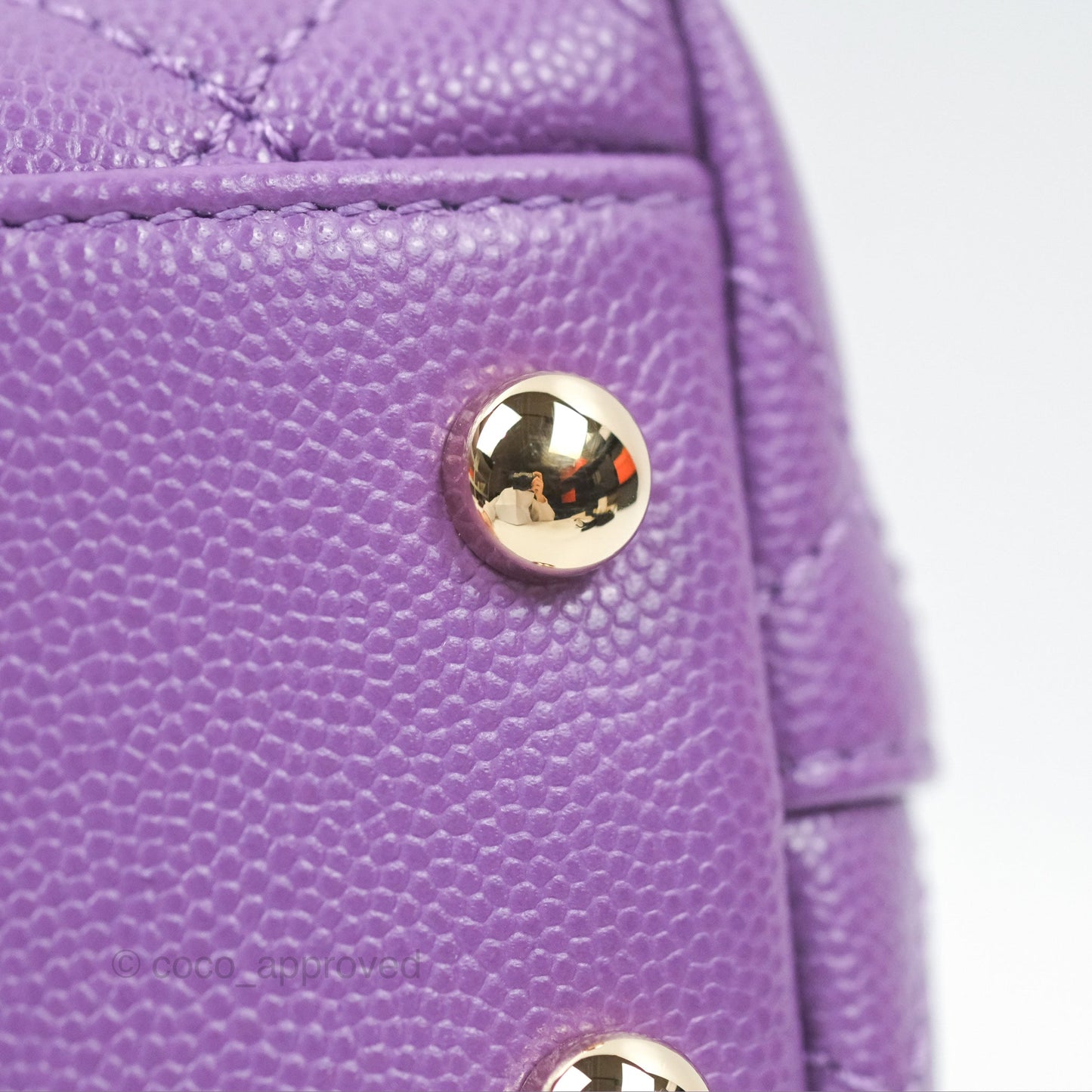 Chanel Mini Coco Handle Purple Caviar Gold Hardware