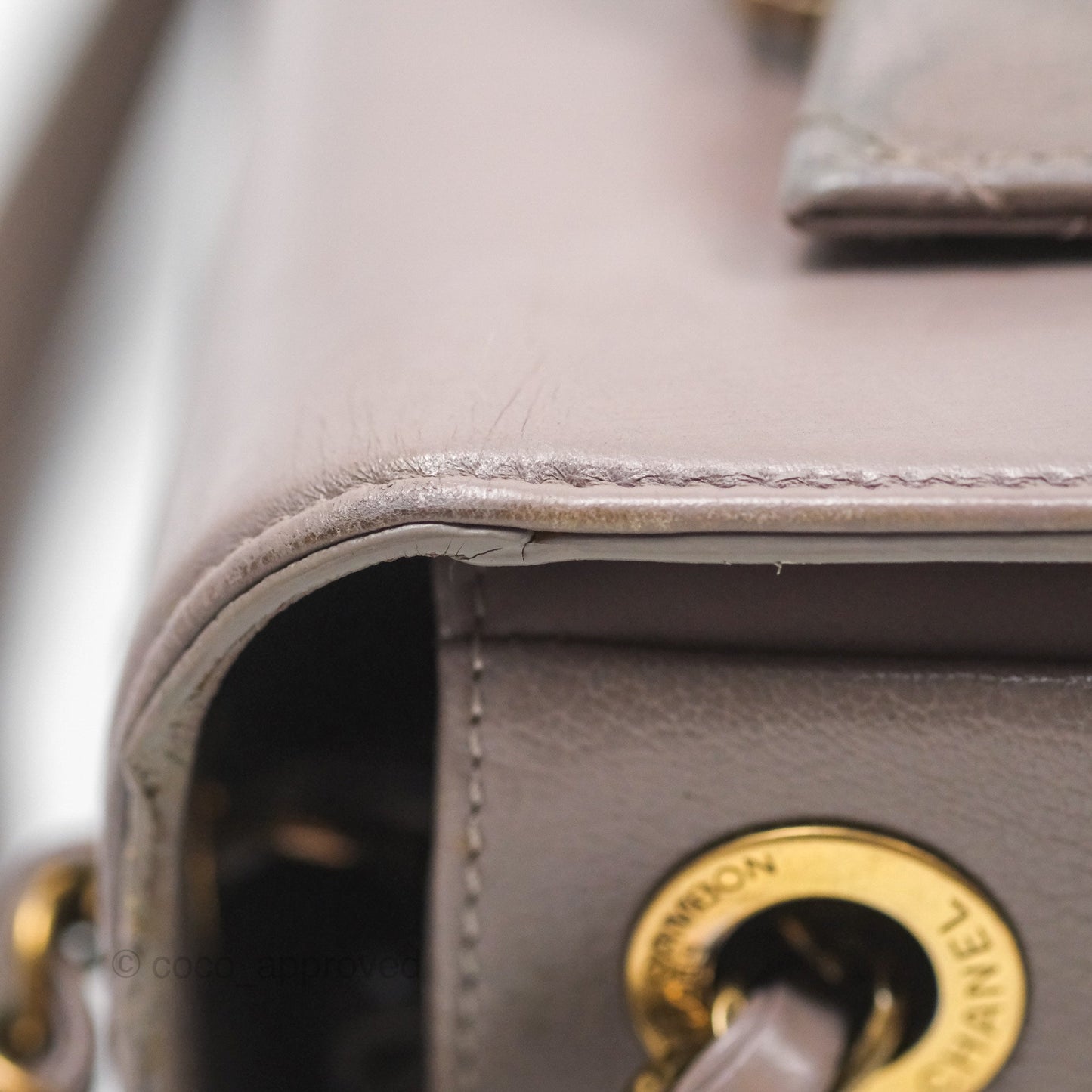 Chanel Coco Curve Flap Burnished Lilac Grey Calfskin Goatskin Antique Gold Hardware