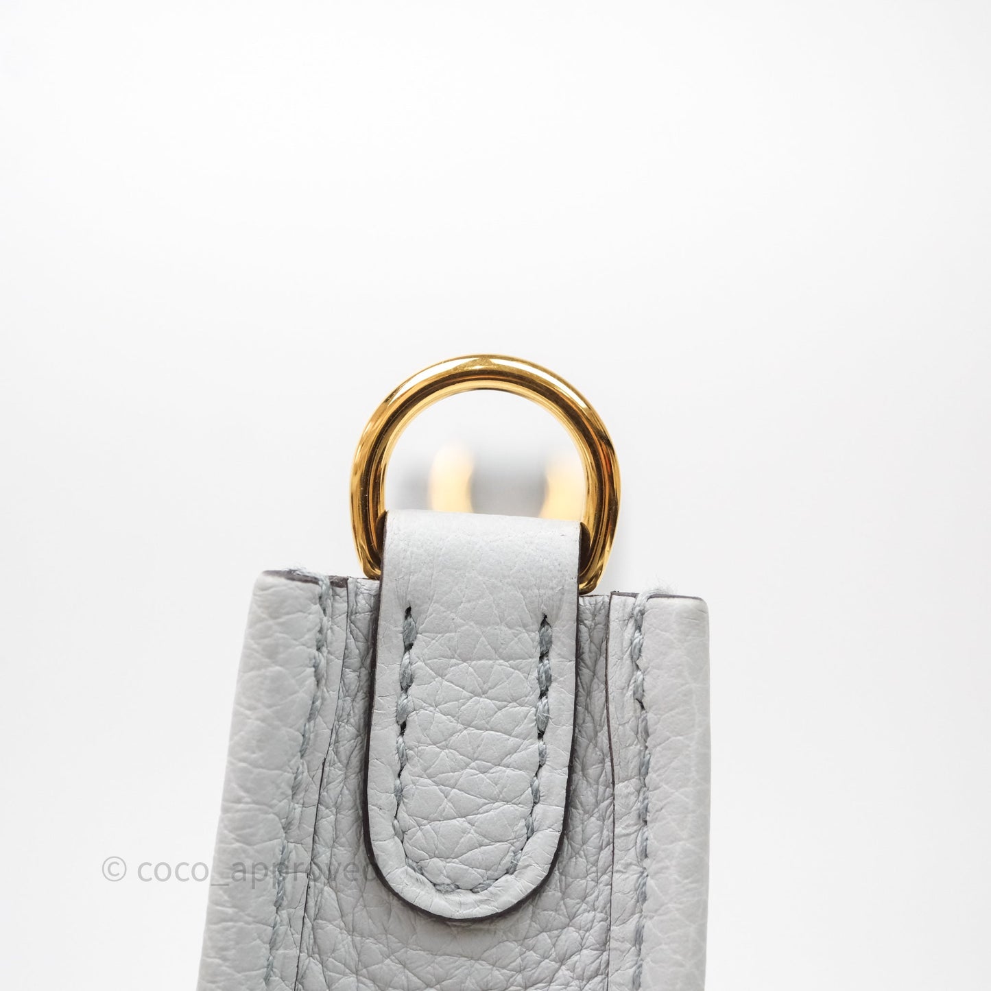 Hermès Mini Evelyne 16 Bleu Pale 08 Clemence Gold Hardware
