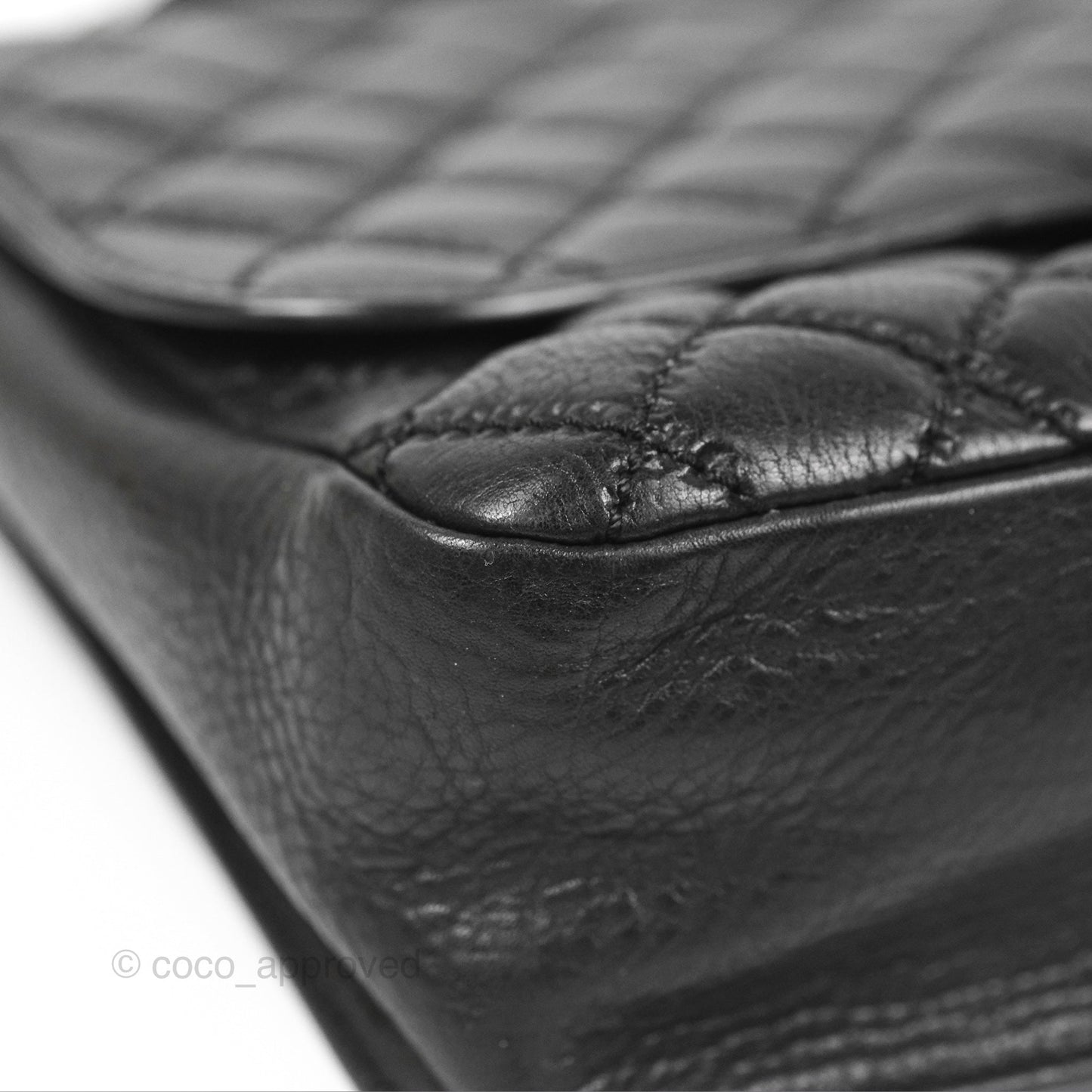Chanel Flap Bag Quilted Black Soft Calfskin Ruthenium Hardware