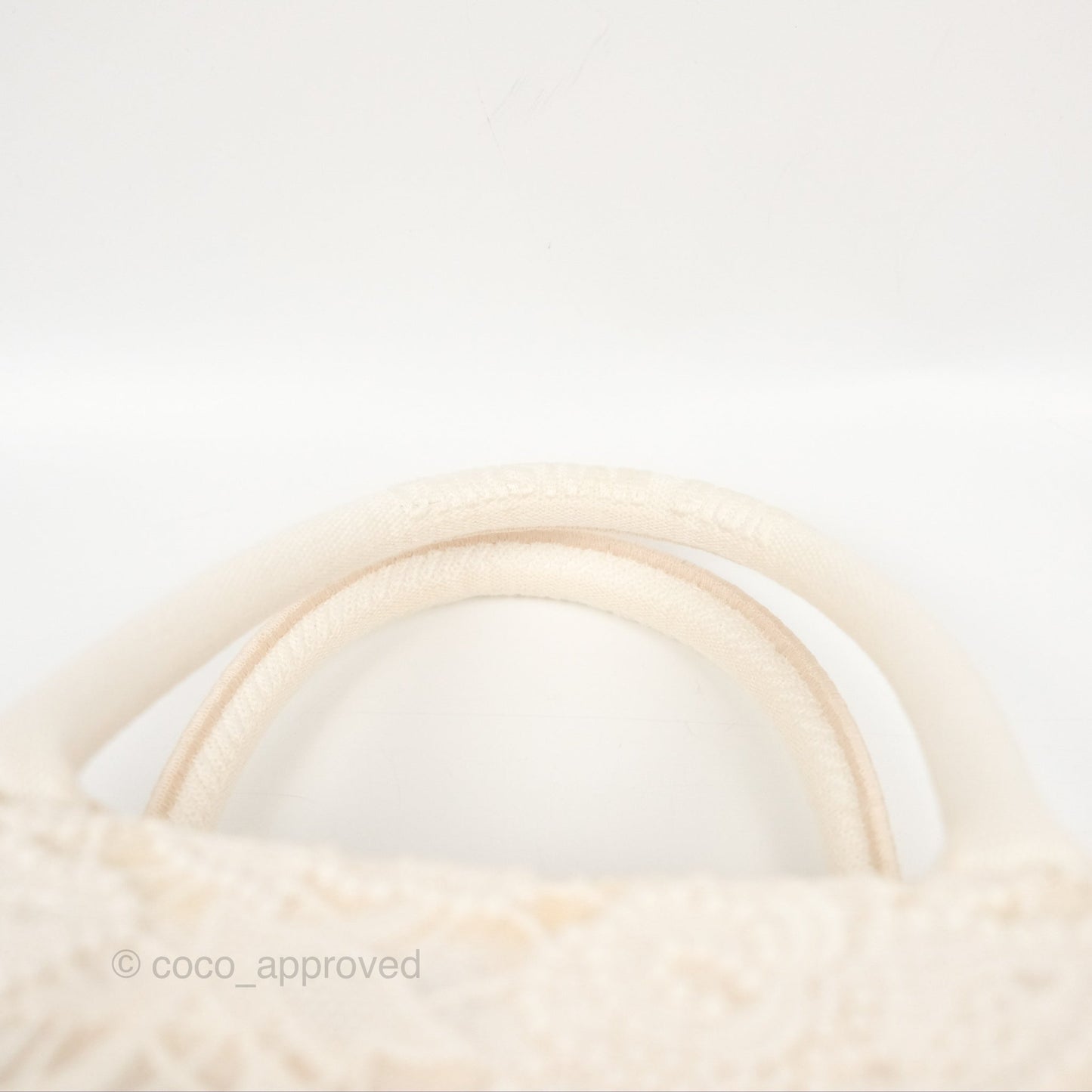 Dior Small Book Tote Natural Macramé-Effect Embroidery