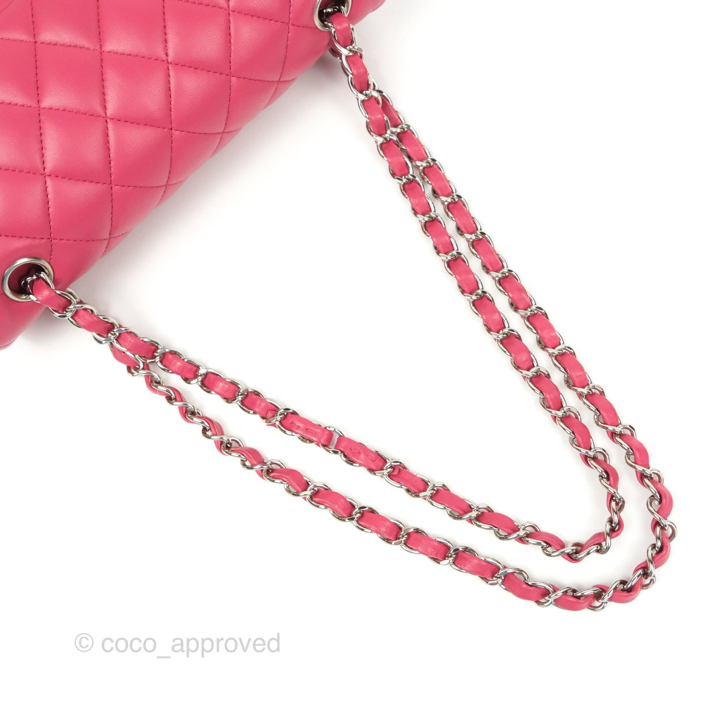 Chanel Small Classic Flap Quilted Dark Rosy Pink Lambskin Silver Hardware