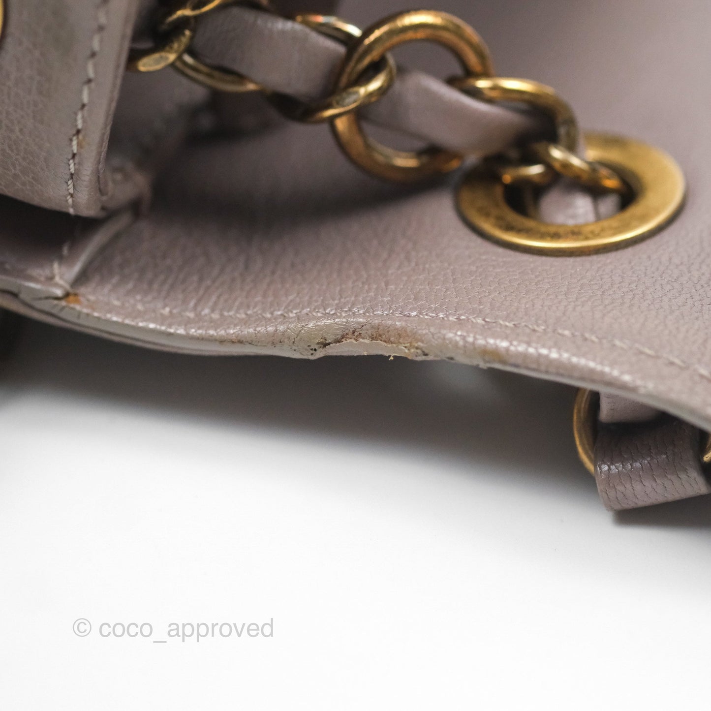 Chanel Coco Curve Flap Burnished Lilac Grey Calfskin Goatskin Antique Gold Hardware
