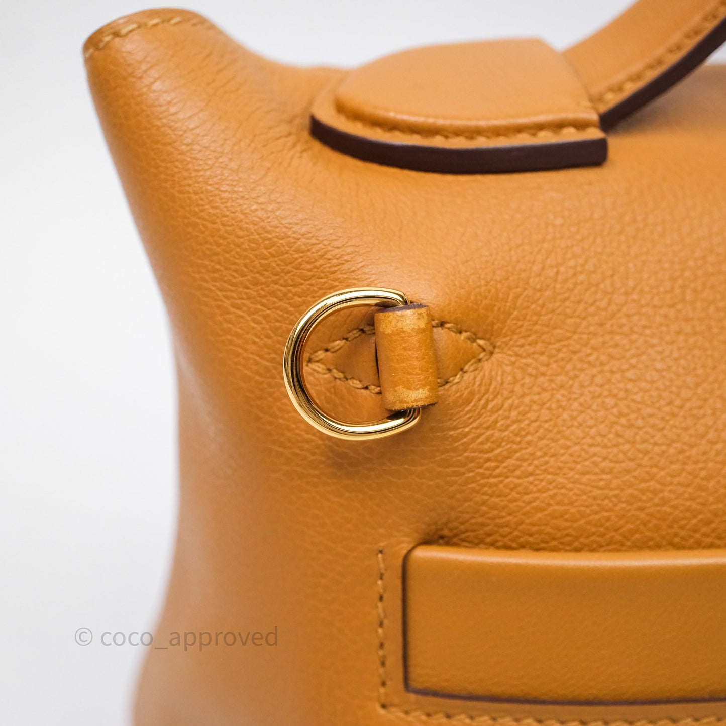 Hermès 24/24 21 Mini Caramel/Sesame/Rouge Sellier Gold Hardware