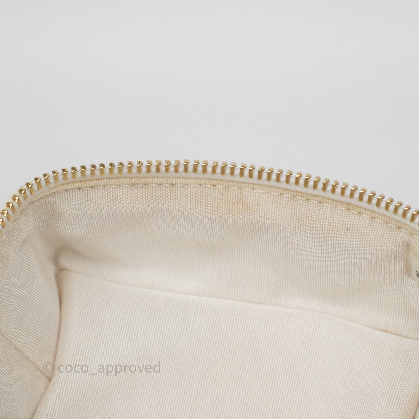 Chanel Quilted Mini Top Handle Vanity With Chain Ivory Caviar Aged Gold Hardware
